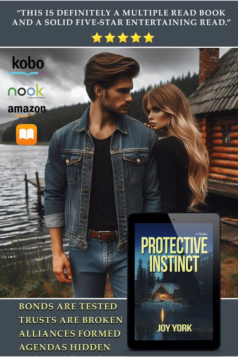 PROTECTIVE INSTINCT Anything can happen when a bestselling crime novelist and a southern kindergarten teacher are running from the mob! #thriller #suspense #CrimeFiction #actionadventure #GooglePlay Banner by @KathleenHarrym1 Available on Amazon: amazon.com/dp/B0CPDQ8MCL and…