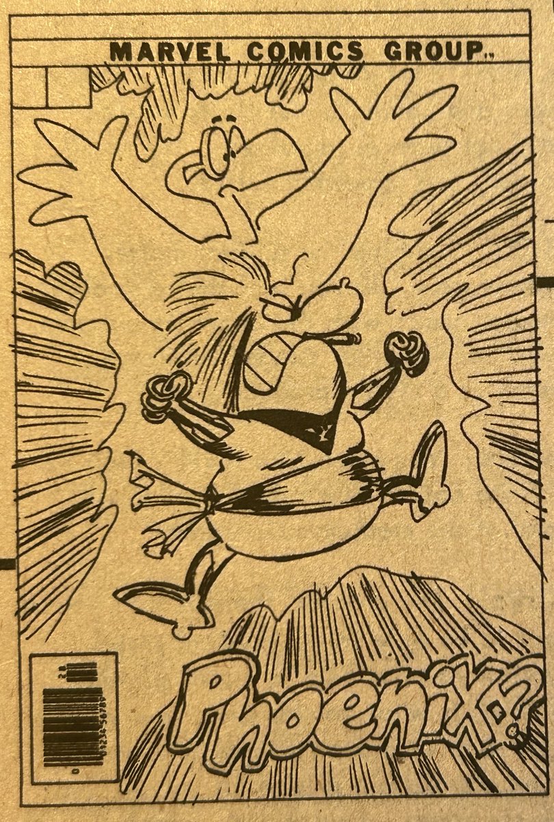 Dave Cockrum draws Broom Hilda as Phoenix, 1978