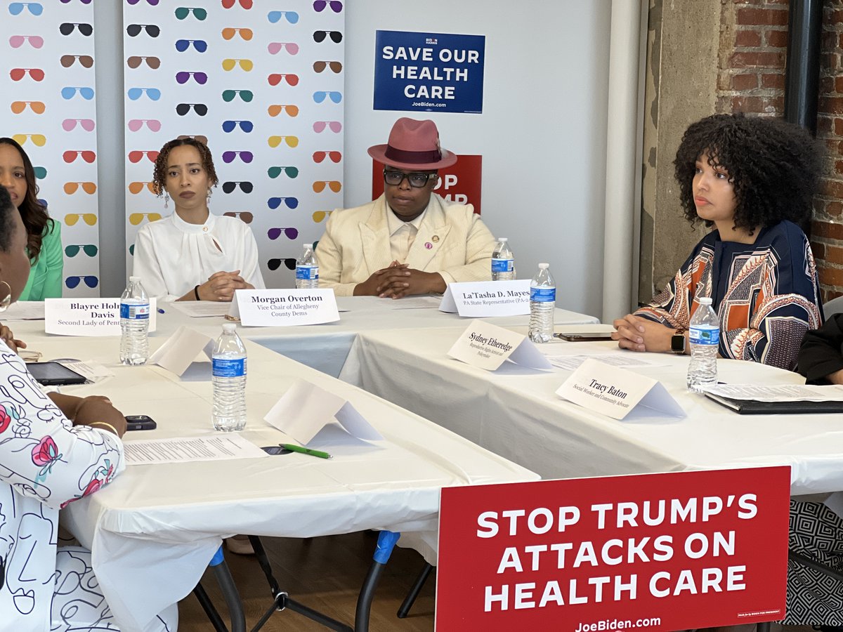 State and local leaders in Pittsburgh held a roundtable today for #BlackMaternalHealthWeek. @JoeBiden and @KamalaHarris are tackling the Black maternal health crisis head-on. Donald Trump, on the other hand, is making the delivery room even more dangerous for Black women.
