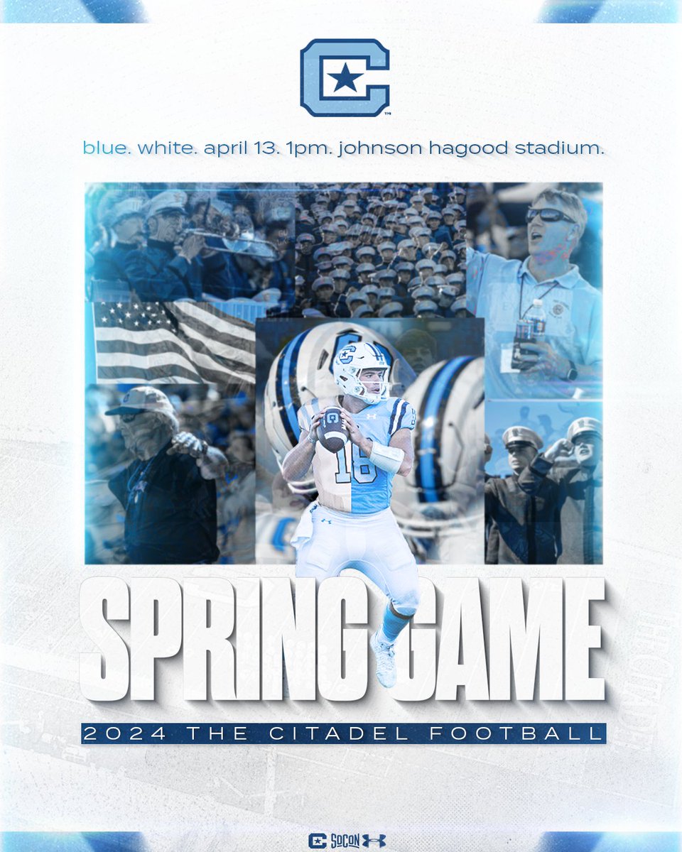 With the 2024 offseason nearly wrapped up, we invite fans to join us in celebration of the semester's activities out at the annual Spring Game, slated for 1 pm later this afternoon at Johnson Hagood Stadium! Full preview ⤵️ 📰: bit.ly/3TU8WI9 #FireThoseCannons