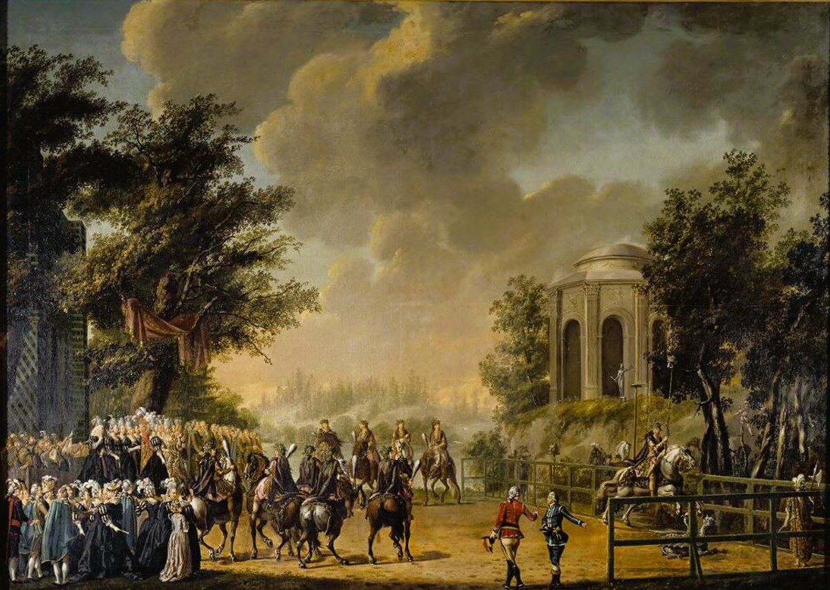 Pehr Hilleström, 1732 – 1816, Swedish artist; Carousel at Drottningholm 1778, 'Diana's party'