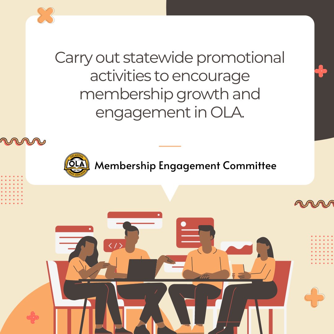 Do you believe wholeheartedly in the value of OLA membership and want to recruit fellow librarians to join? Get involved with the Membership Engagement Committee! Submit the OLA Committee Preference Form by May 17: oklibs.org/page/Committee…
