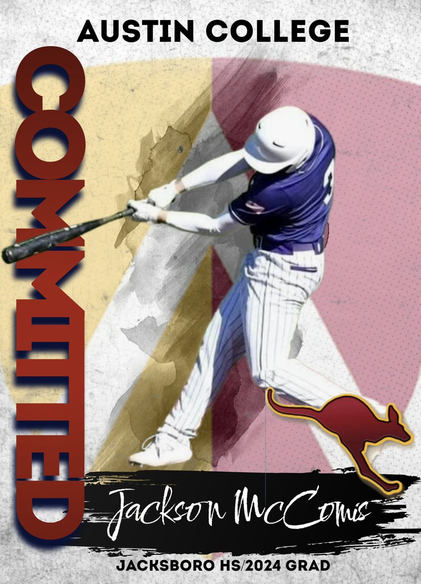 JacksonMccomis's tweet image. I am proud to say that I am committed to play college baseball at Austin College. @roosballcoach @cmmccomis @JaredMccomis @BlakeBelcher25 @paytonlaake @HubbleCoach @coachbval52