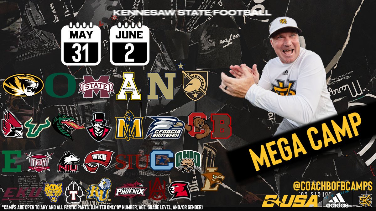 🌟 Mega Camp just got bigger! With more schools joining us on May 31st & June 2nd, it's not just a camp—it's a platform to grow your skills and connect with even more coaches. Don't miss your chance to shine brighter than ever! Secure your spot now at brianbohannoncamps.totalcamps.com/shop/EVENT