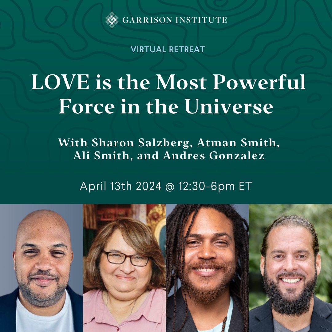 Last call to join world-renowned mindfulness teacher @sharonsalzberg along with the founders of the @HLFINC for a virtual retreat exploring the depths, capacity, and meaning of love. Sign up here: garrisoninstitute.org/event/love-is-…