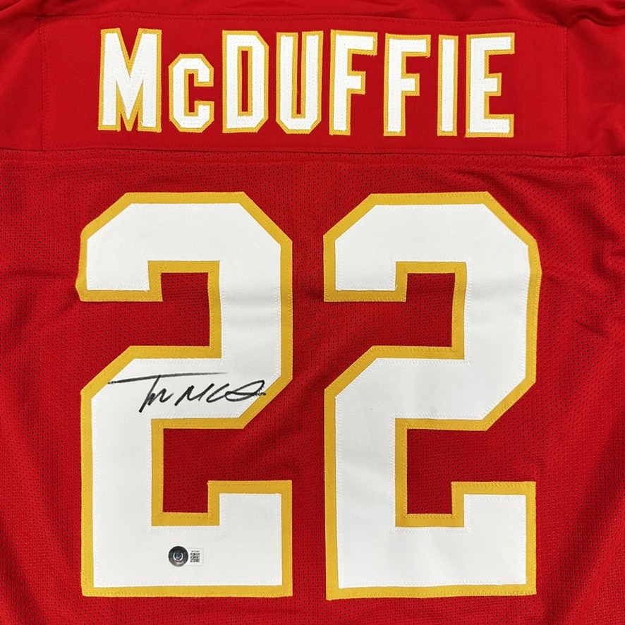 Trent McDuffie autographed jerseys are $129 all weekend! Just use discount code 'MCDUFFIE22' at checkout! ⬇️⬇️⬇️ tsekansascity.com/products/trent…