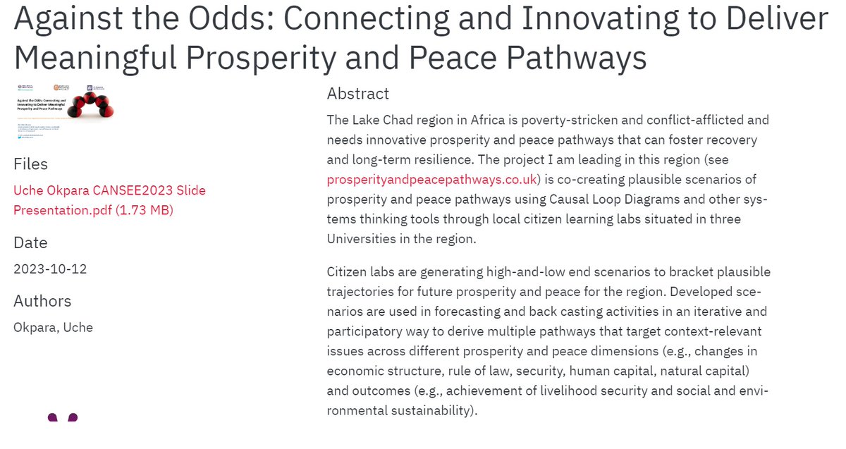 Thanks to @YorkUEUC for publishing part of our work @nextpathwayslab presented during @CANSEE_org 2023 conference in Toronto. hdl.handle.net/10315/41993