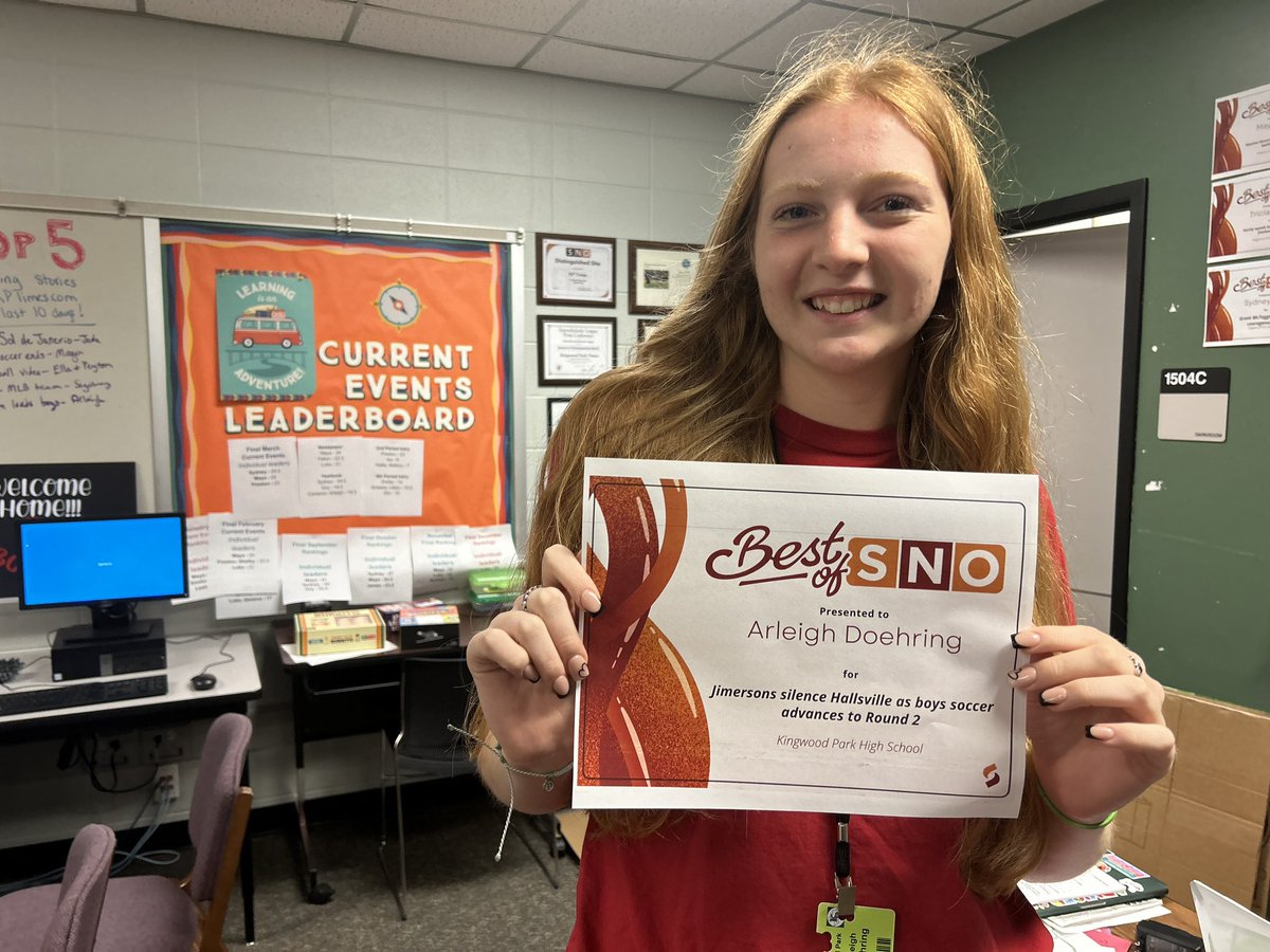 Congratulations to <a href="/arleighDoehring/">arleigh doehring</a> for earning a <a href="/BestofSNO/">Best of SNO</a> distinction for a <a href="/KPHS_Men_Soccer/">Kingwood Park Mens Soccer</a> game story. She followed the team through the playoffs as both a writer and photographer. kptimes.com/15056/sports/j…