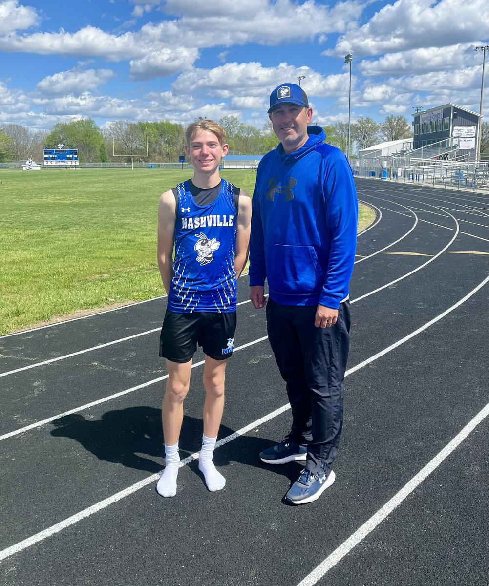 NEW NMS 800M Record! Grady Varel posted a 2:12.27 today at the conference meet. Breaking Brian Piasecki’s 29 year old record of 2:12.59! Awesome work Grady! More to come! #recordbreaker #GRIND #jrhornetpride @mrfairbanksngs @MrsCoachMoore @washcountynews @areasports @wmixsports