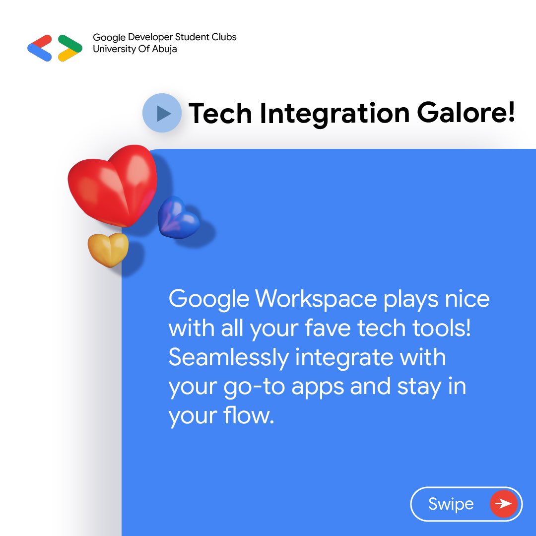 gdsc_uniabuja's tweet image. Say hello to the future of productivity with Google Office. Revolutionize team work!

#GoogleTechnologies
#GoogleWorkspace
#GDSCUNIABUJA
#GDSC