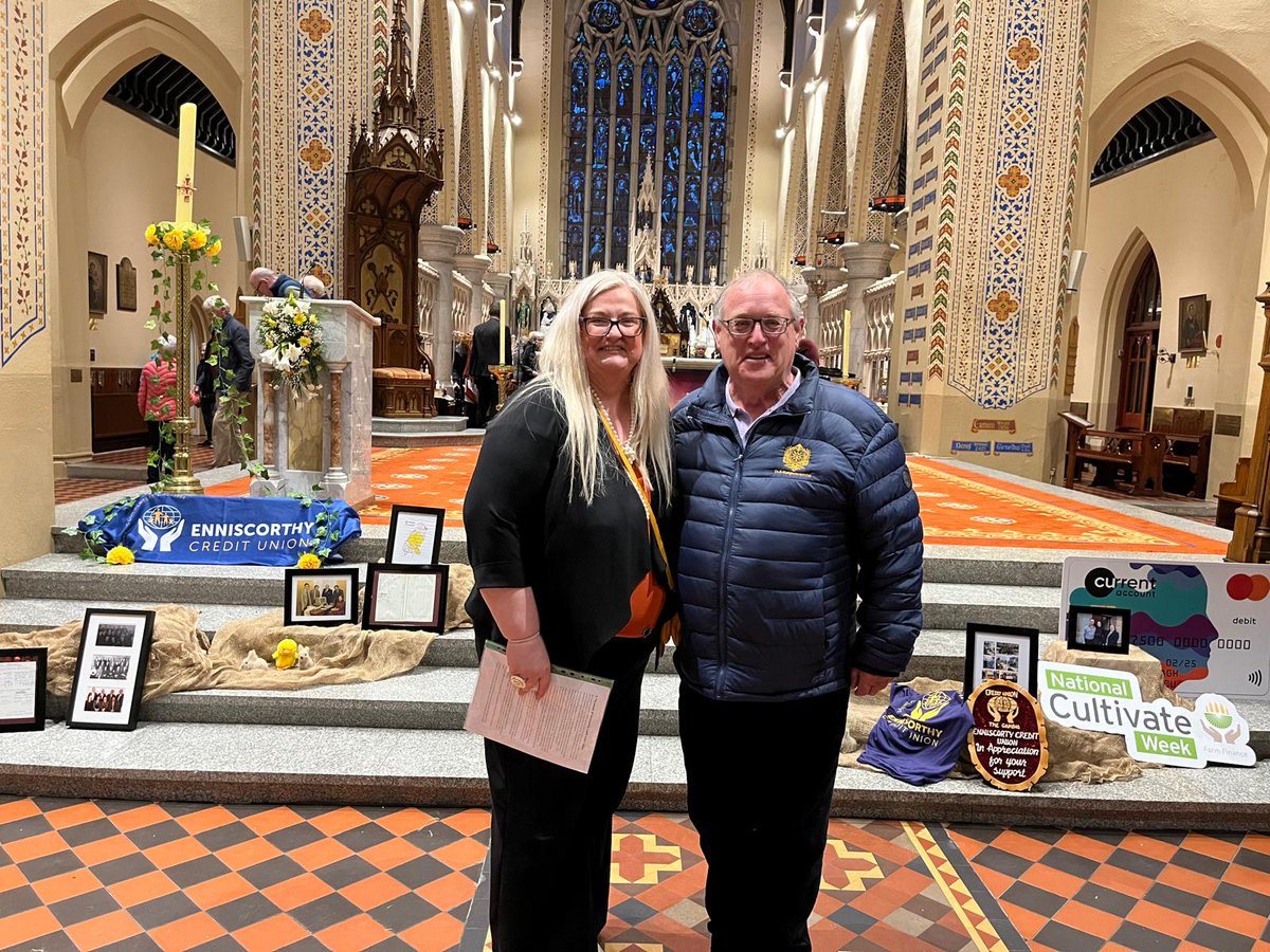 Celebration of 60 years of Enniscorthy credit union. With Aine Doyle, commercial manager in Enniscorthy cathedral. @CultivateCU @JacWhelanFagan @joehealyfarmer @gormanifa @IFAmedia @JerOMahony2021