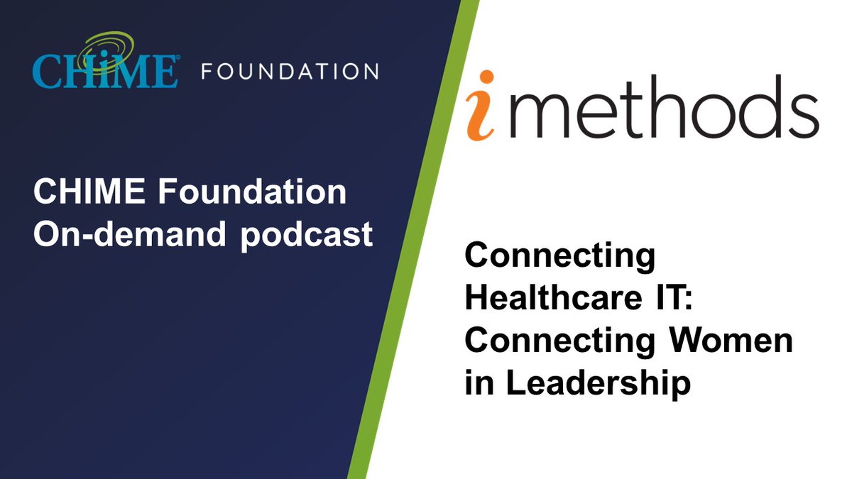 CHIME Members, check out the newest CHIME Member On-Demand Resource, provided by CHIME Foundation firm, <a href="/iMethodsinc/">iMethods</a>. 

Login to access: chimedhl.org/3vEvK6U

#DigitalHealthLeaders #HealthcareInnovation #WomenInLeadership