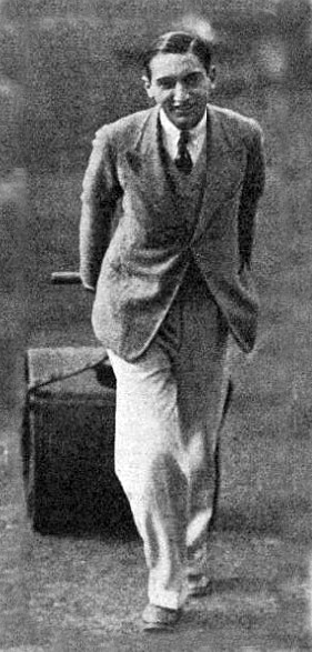 The Nawab of Pataudi pulling the roller at The Parks in April 1931. He captained Oxford that summer and scored a career-best 238* in the Varsity match