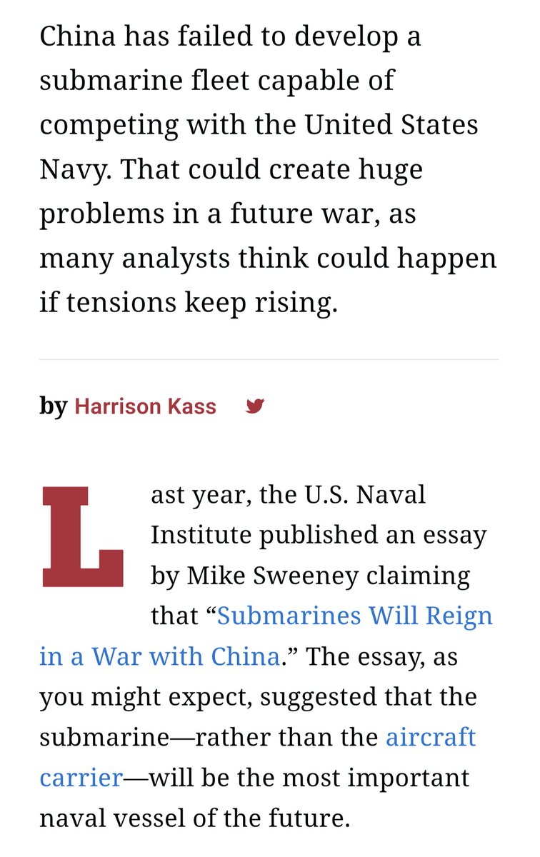 Submarines would be one of the most important weapons in the event of a war between 🇨🇳 and 🇺🇲. In numbers and capabilities of nuclear subs, the US Navy has a wide lead over the PLAN. So advantage America? Not so fast, Grasshopper.

A 🧵 on why it's more equal than it seems. 

1/n