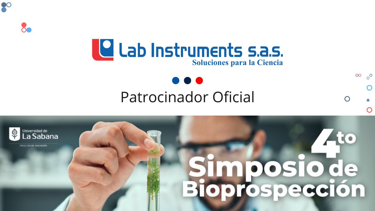 LabInstrumentsC's tweet photo. 🌳 Patrocinadores Oficiales del IV Simposio de Bioprospección 🌲
😀 Nos encanta dar estas noticias. El próximo 25 y 26 de abril estaremos apoyando y acompañando a todos los participantes de este importante evento con enfoque en la #bioeconomía del país 💛 💙 ❤️ https://t.co/0v8t0Sr8rw