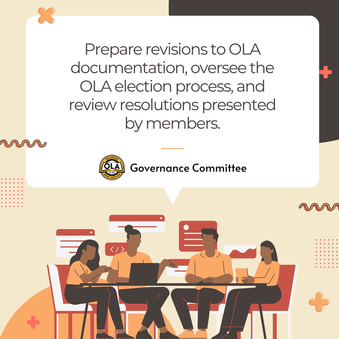 Do you want to learn more about how OLA operates? Join the Governance Committee to help make sure the Association’s guiding documents are meeting the needs of OLA members. Submit the OLA Committee Preference Form by this Friday, May 17: oklibs.org/page/Committee…