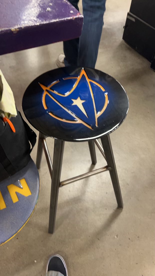 My kid made a stool in welding class. :)