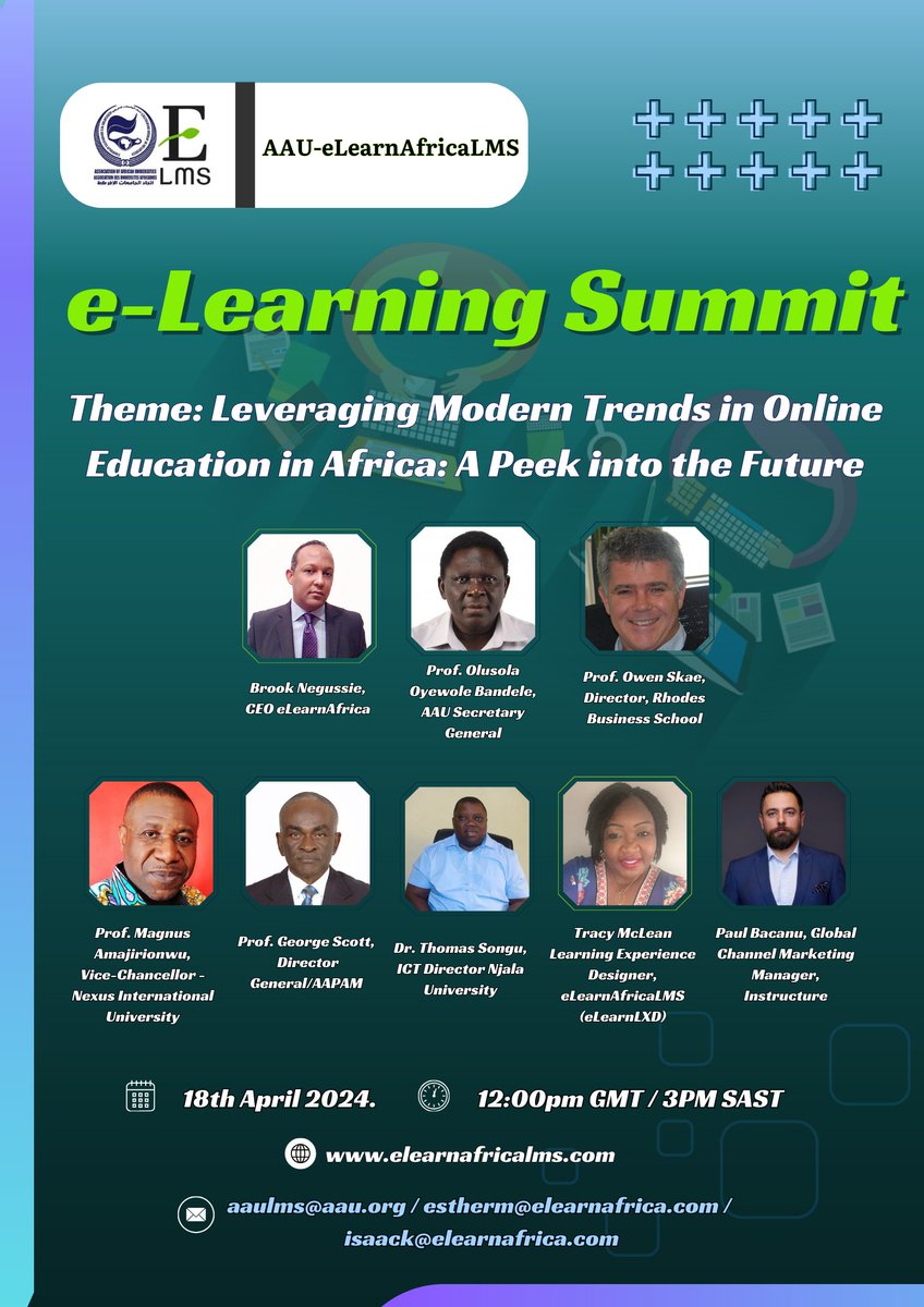 Join the highly anticipated Inaugural e-Learning Summit 2024 as we explore the latest trends and insights in shaping online education in Africa. Secure your spot now! Learn more: lnkd.in/dryMi9us Register now: lnkd.in/d-jhXqG9