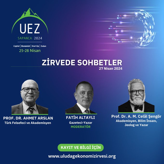 “Zirvede sohbetler' isimli panelde; Moderatör: ◼️ Fatih Altaylı Konuşmacılar: ◼️ Prof. Dr. Ahmet Arslan ◼️ Prof. Dr. A. M. Celâl Şengör uludagekonomizirvesi.org #UEZ2024 #UludağEkonomiZirvesi #ekonomi #finans #ekonomizirvesi @fatihaltayli