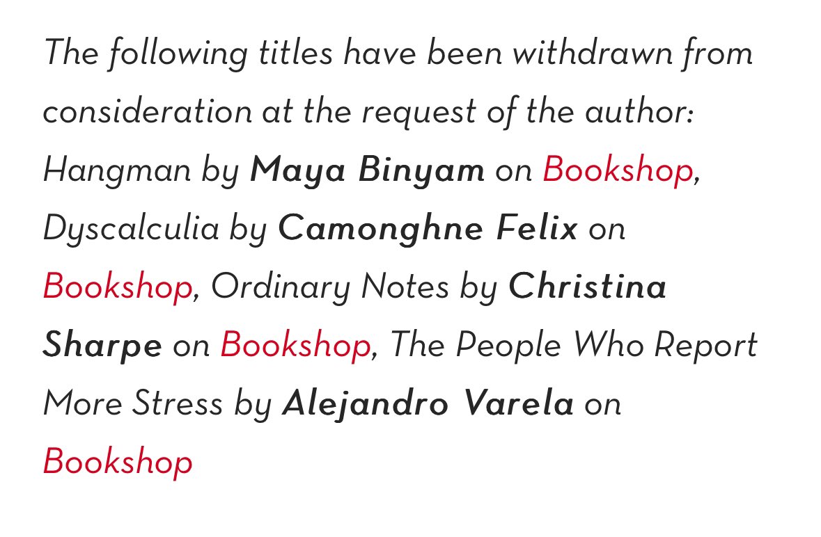 Do you want to tell us why they withdrew their books from consideration, @PENamerica? Is it perhaps because of your horrific stance on the genocide (a word you still haven’t used) in Gaza?