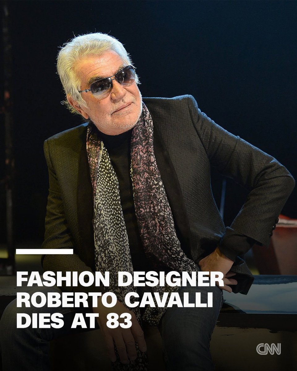 Roberto Cavalli, the Italian fashion designer who made his mark on the fashion world with distinctive, glamorous animal prints, has died at the age of 83. cnn.com/2024/04/12/sty…