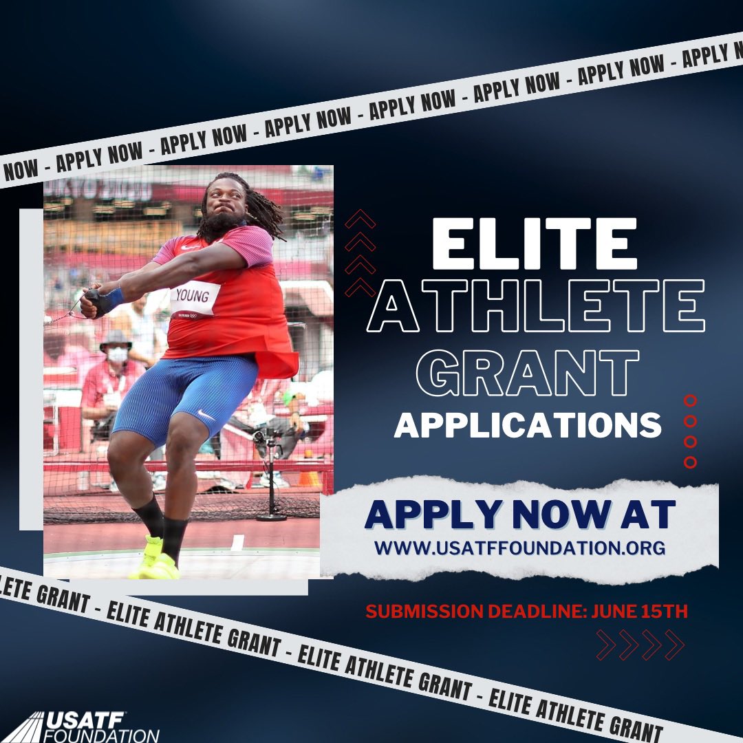Act now!🚨 Our Elite Athlete Development Grant Application is now open!  Find eligibility criteria online. 📆 Due: June 15th 💻 Apply online: usatffoundation.org/grant-info/app… Prior applicants can email bduff@usatffoundation.org for a renewal application link to save time ⏰