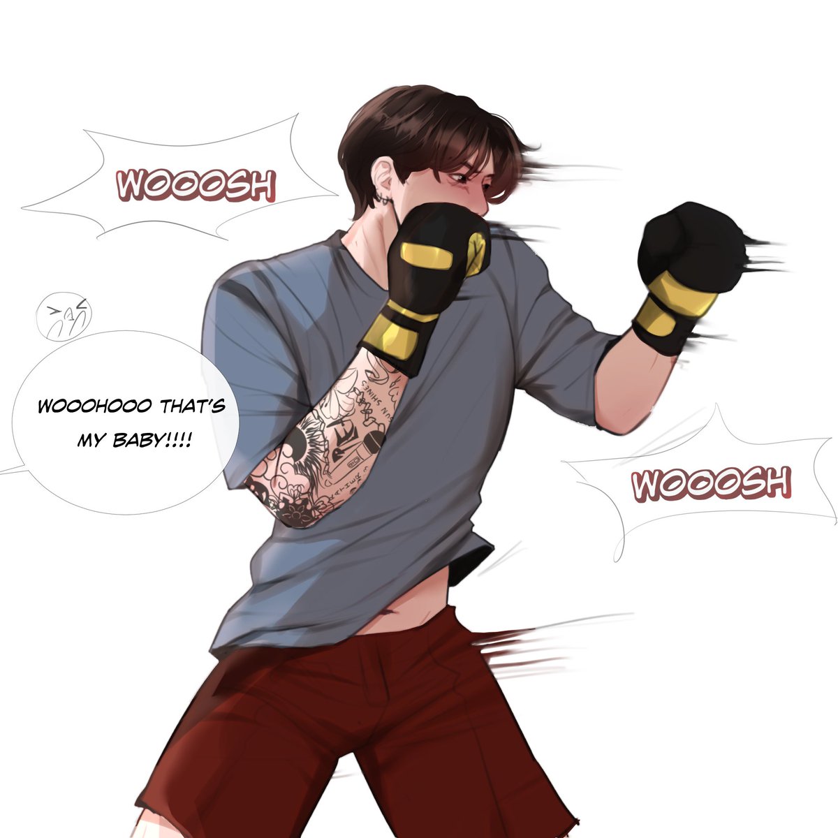 mochi_bunny_'s tweet photo. [boxer Jk x dancer Jm]  jikook au 🐥🐰 https://t.co/gIZlE0gYkJ