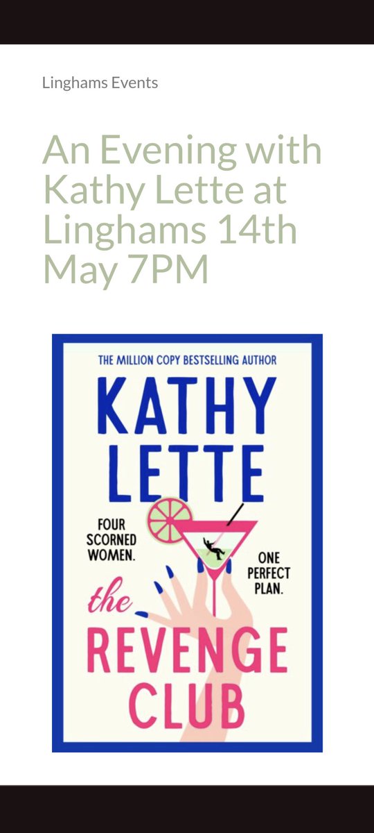 I could squeal with excitement. I will be Interviewing @KathyLette for @LinghamsBooks on 14.5.24 Her brilliant book, Mad Cows, was the first book that genuinely made me laugh out loud and have to put the book down till I recovered. I'm going head first into this new one tonight.