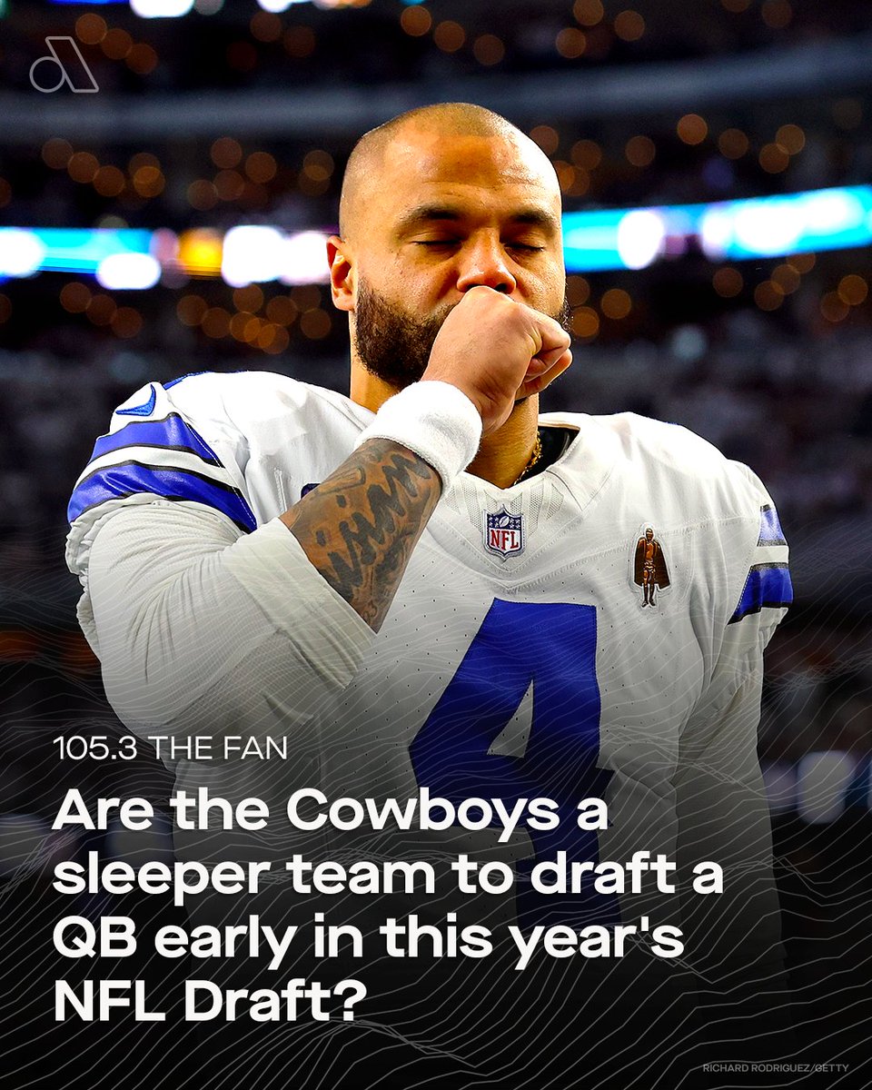 With Dak Prescott’s future up in the air, NFL insider Adam Schefter recently said that the Cowboys could be a sleeper team for a QB in this year’s draft. Would drafting a quarterback in any round show the Cowboys’ hand? More: auda.cy/4cQuTAx via @1053thefan