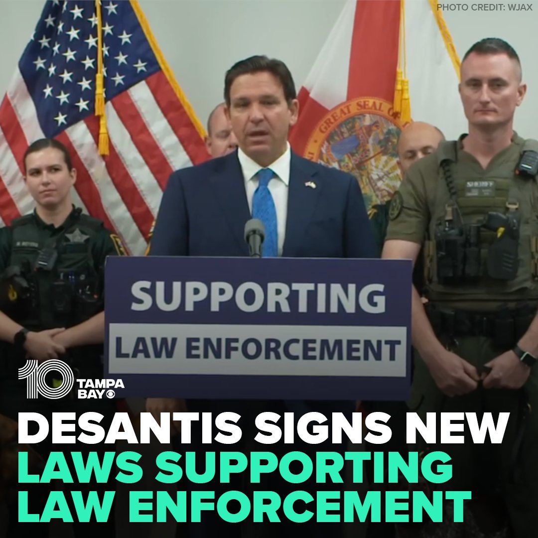 NEW LAWS 📝 The governor signed two bills Friday morning supporting law enforcement and signed another 10 on Thursday. wtsp.com/article/news/p…