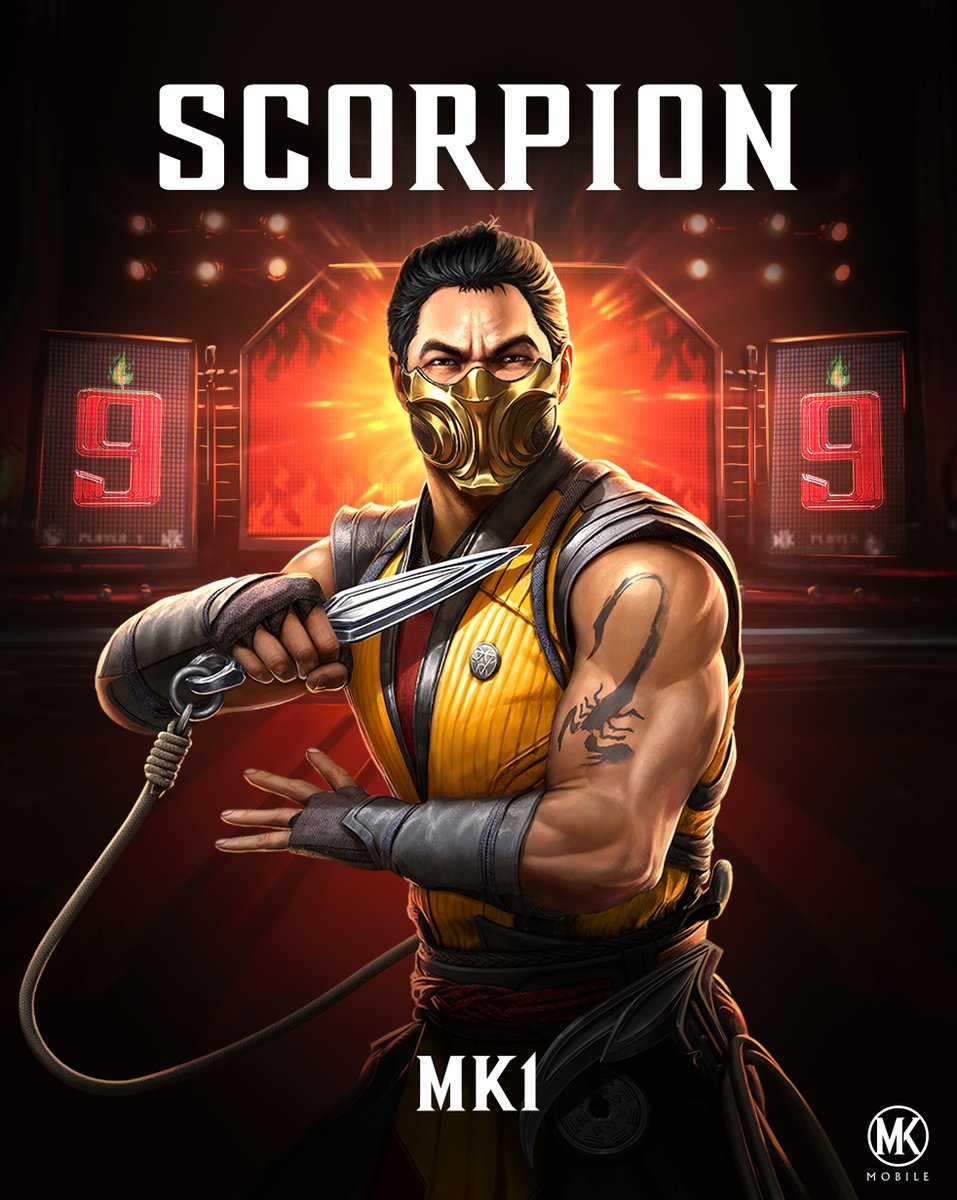 🔥 It's the finale of our 9-Year Anniversary Login Event and featured kombatant is MK1 Scorpion! He was the first MK1 kombatant to join #mkmobile and blazed a trail for more to follow. Grab your final login event gift and thank you for being part of the kommunity!