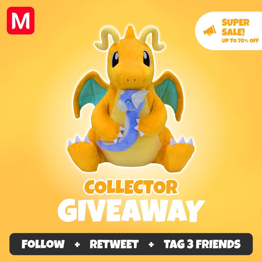⭐GIVEAWAY⭐
Pokémon Evolution Dragonite Dratini Collecors Plush
🛑buff.ly/3UfmEXu
How To Enter 
- Follow us
- Retweet this post
- Tag 3 friends

Don’t forget to check out our SUPER SALE!! 
🛑buff.ly/3UePNlL

Fore more info: 
🛑buff.ly/3UherSR 
#GIVEAWAY