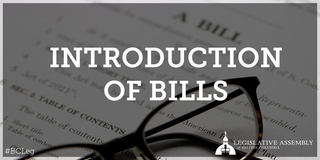 Before a policy proposal becomes law, it starts as a bill. This week, there were 7 government bills and 4 Private Members' bills introduced during #BCLeg proceedings. Follow their progress here: bcleg.ca/48rgnMf. #BCpoli