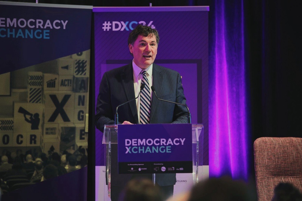 Canadian Democracy (@cdndemocracy) on Twitter photo Minister Dominic LeBlanc opened the 2024 <a href="/dxcsummit/">DemocracyXChange</a>. In the next two days, the #GoC, civil society, academia, and community organizers will engage in dialogue and work towards strengthening Canada’s democratic institutions. #DXC24 Minister Dominic LeBlanc opened the 2024 <a href="/dxcsummit/">DemocracyXChange</a>. In the next two days, the #GoC, civil society, academia, and community organizers will engage in dialogue and work towards strengthening Canada’s democratic institutions. #DXC24