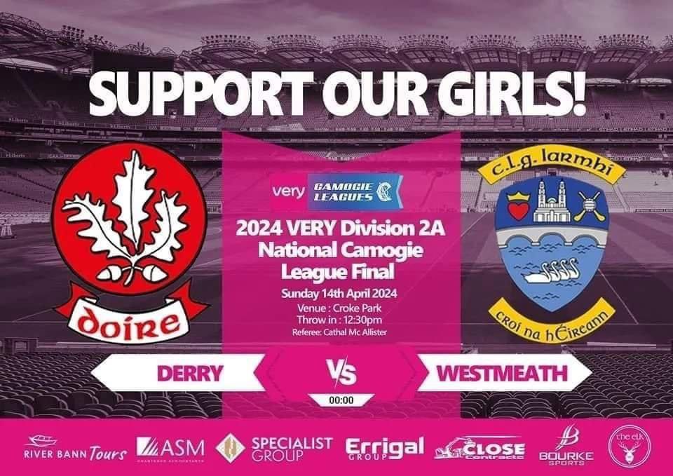 Best of luck to Derry Camogie Seniors & Management in the Division 2A National Camogie League Final on Sunday! A special mention to our very own Bellaghy girls- Eimear, Leah, Órlaith, Rachel, Aimee, Anna!🌟 Good luck girls!🔴⚪️ #SDgaelic #borntoplay