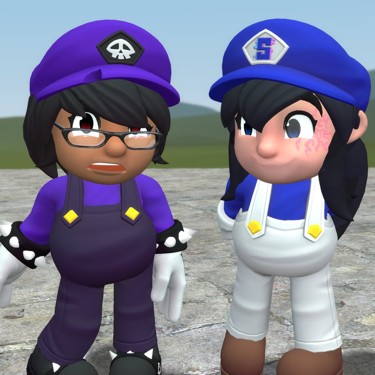 LOOK AT THEM!!! (changed fem3s hair and added glasses... for fem4 i basically lowered her ponytail to make it more sense i guess... she doesn't have the messy hair sticking out! :3) #smg4 #smg3 #gmod #smg34