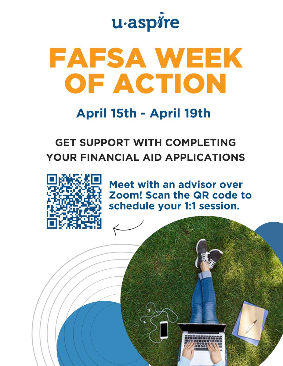 College bound? Haven't filled out your FAFSA yet? Then April vacation week is your FAFSA WEEK OF ACTION! Sign up for 1:1 help at ow.ly/7ZkO50RfjUM #MaEdu @uaspire @Massdhe @Massedco @Massupt @Mefatweets @Mascaschool @Msaa_33
