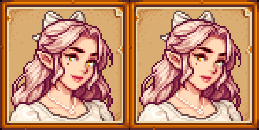 mono_sde's tweet image. Stardew Valley farmer portrait for @zireilla! Thanks again! #StardewValley #pixelart