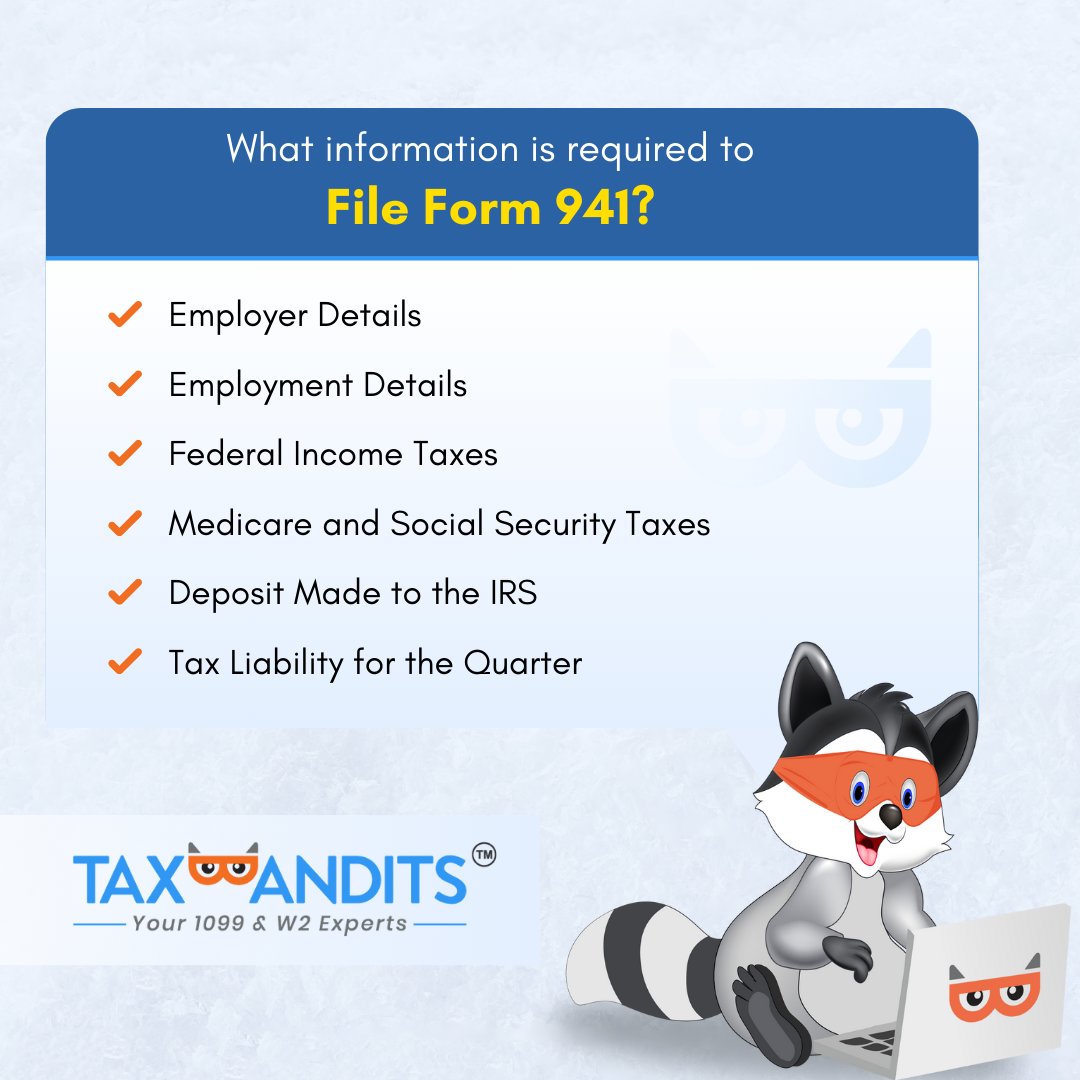 #DidYouKnow ❓

Visit us to learn more about the IRS 941 filing requirements: bit.ly/3OPq5iz 

#business #taxes #payroll #form941 #TaxBandits