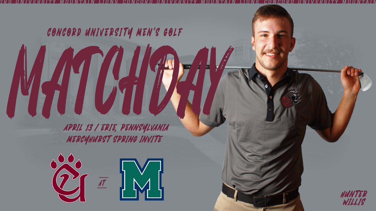 CUMountainlions (@cumountainlions) on Twitter photo .<a href="/Concord_MGolf/">Concord University Men’s Golf</a> MATCHDAY @ Mercyhurst Spring Invite
📍 Place: Lake View Golf Club (Erie, Pa.)
⏰ Time: 36 Holes, All-Day 4/13
📈 Live Scoring: scoreboard.clippd.com/tournament-lea… .<a href="/Concord_MGolf/">Concord University Men’s Golf</a> MATCHDAY @ Mercyhurst Spring Invite
📍 Place: Lake View Golf Club (Erie, Pa.)
⏰ Time: 36 Holes, All-Day 4/13
📈 Live Scoring: scoreboard.clippd.com/tournament-lea…