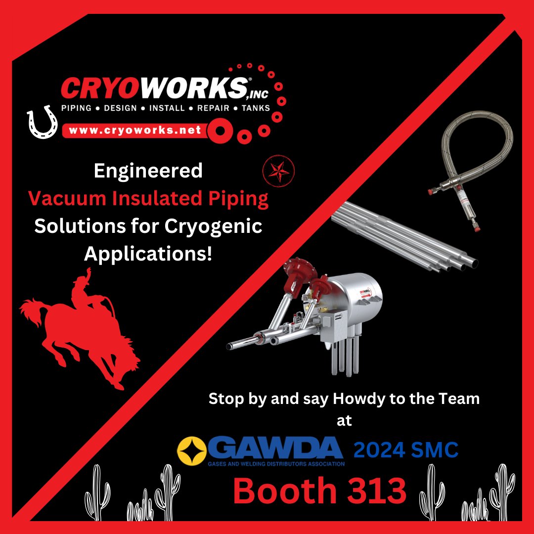 CryoWorksInc's tweet photo. We're getting our boots ready for the GAWDA SMC next week in San Antonio!🌵

Stop by the CryoWorks Booth at Space #313 during the Contact Booth Program for cool giveaways!

#GAWDASMC2024 #Cryogenics #Vjpipe #MakeItHappenMakeItEasyMakeItFun #CryoWorks https://t.co/yLWmGR7U2L