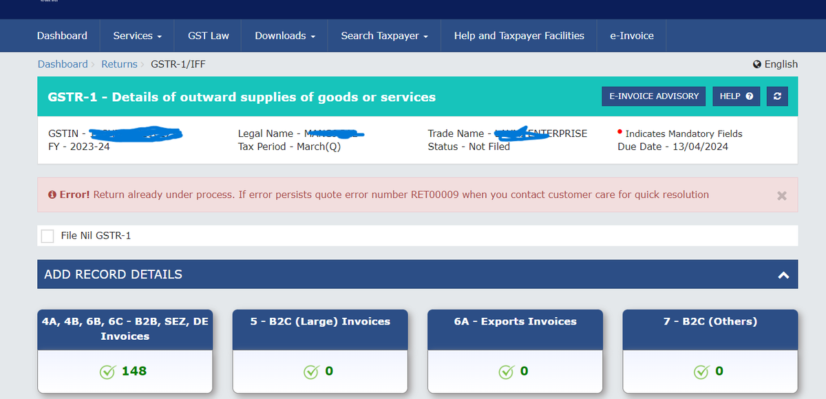 pcdas1989's tweet photo. @Infosys_GSTN  #GSTR1 #GSTportal 
Kindly extend due date a day for the period mar-24 (Q) https://t.co/nzpPhnUU9c