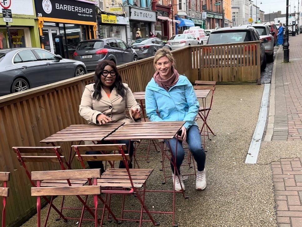 For the day that’s in it… It was such a pleasure to bring @ninacarberry to Navan to see some of my work, hear issues that are important to residents & meet some of many organisations & businesses. Great engagement. Thanks to all🙏🏽 #ninaforeurope #yemifornavan