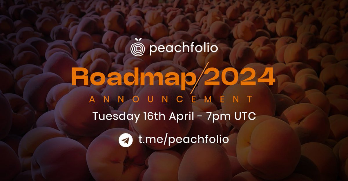 Join us on VC to hear about our exciting road ahead for 2024!

- New peachfolio app features!
- New blockchain integrations!
- Much much more!

The cutting edge of DeFi wallet tracking  &amp; more!

Join us in our TG:
t.me/peachfolio

#peachfolio #defi #bsc #Solana  #ETH