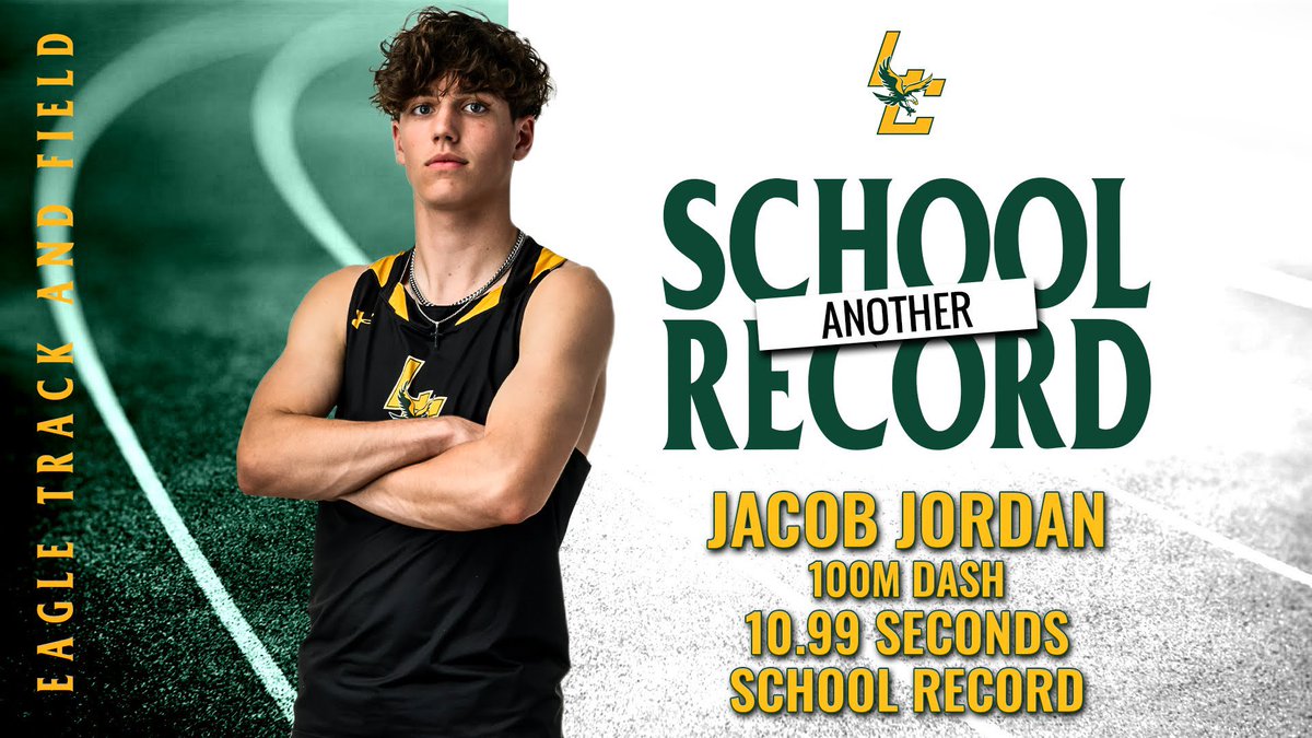 School Record 🦅 Freshman Jacob Jordan sets the LCA Track & Field school record in the 100M dash with a time of 10.99 seconds. This comes just one week after Jacob set the record for the 200M dash!