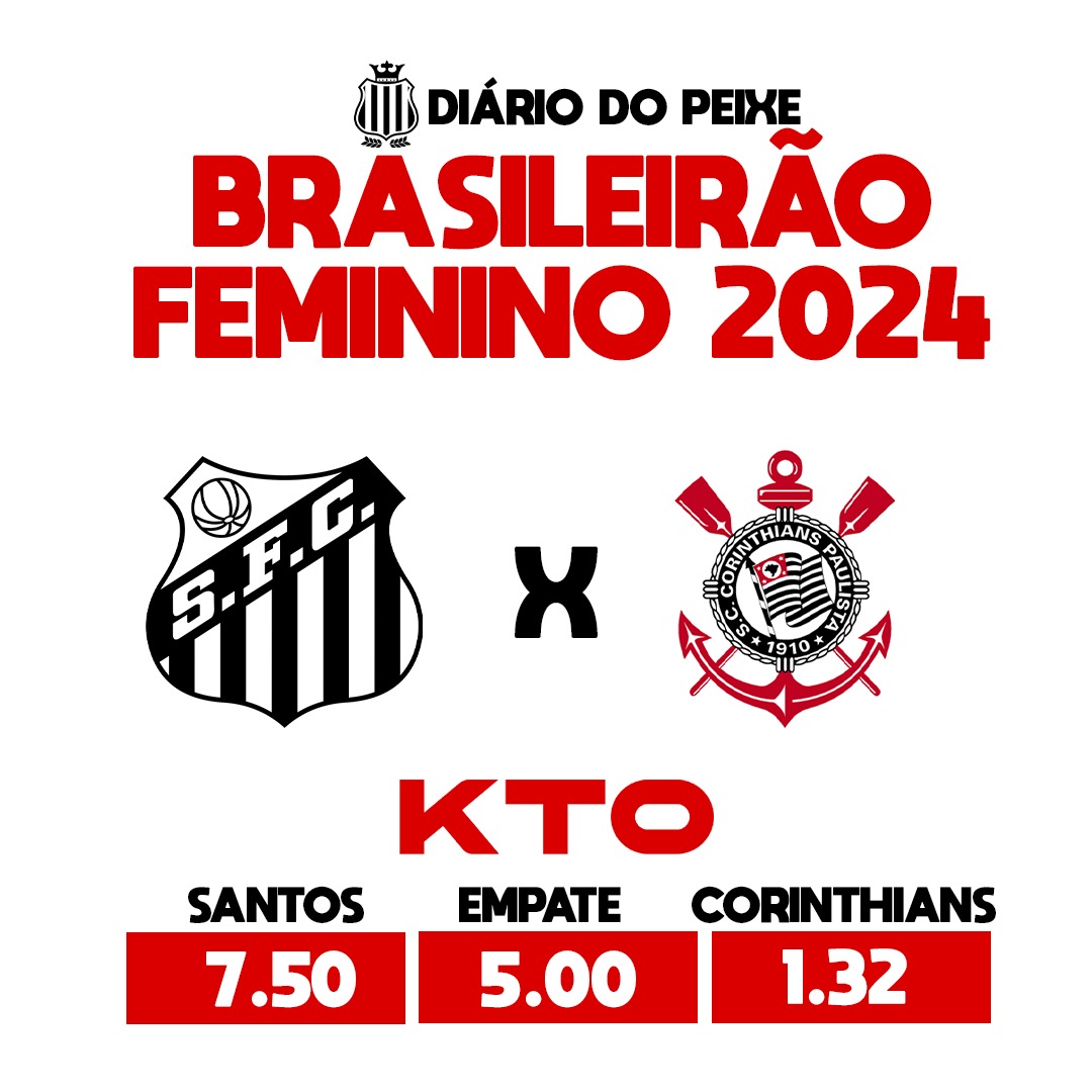 Logo mais as Sereias enfrentam o Corinthians em clássico no Brasileiro Feminino. Você pode apostar no Santos com a @KTO_brasil Acesse o site kto.com/pt Com o código DIARIO23 você tem 20% de bônus no primeiro depósito.