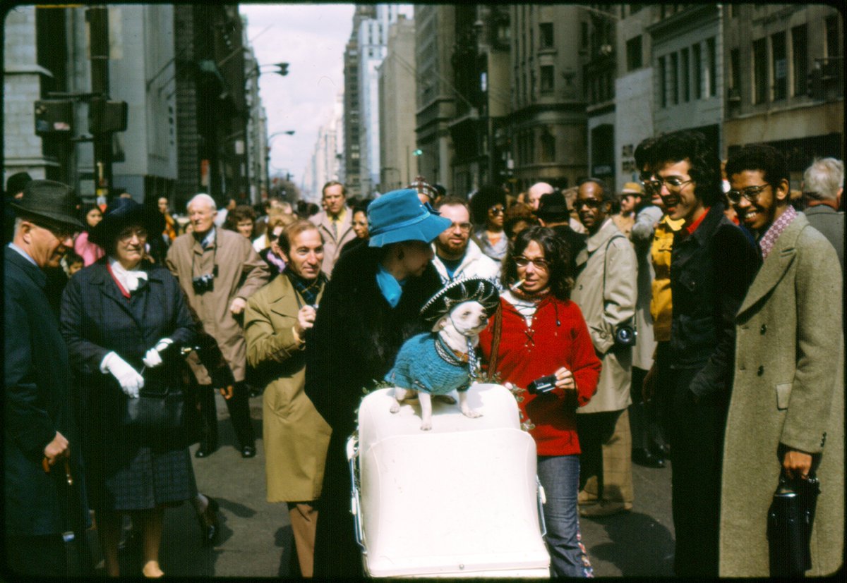 Easter Parade, Fifth Avenue NYC 1972 Kodachrome. Photographer unknown.