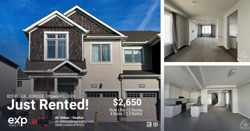 🔥𝐉𝐔𝐒𝐓 𝐑𝐄𝐍𝐓𝐄𝐃!🔥
𝟖𝟐𝟑 𝐑𝐄𝐆𝐔𝐋𝐔𝐒 𝐑𝐈𝐃𝐆𝐄, 𝐎𝐭𝐭𝐚𝐰𝐚 𝐊𝟐𝐉 𝟔𝐒𝟗
Congrats to my tenant clients!!

🚨𝐀𝐭𝐭𝐞𝐧𝐭𝐢𝐨𝐧 𝐓𝐞𝐧𝐚𝐧𝐭𝐬
Looking to rent? 🏠
📞Contact me 613-216-2624

#ottawarealestate
#realtorshelpingrealtors
#realestateottawa
#ottawa