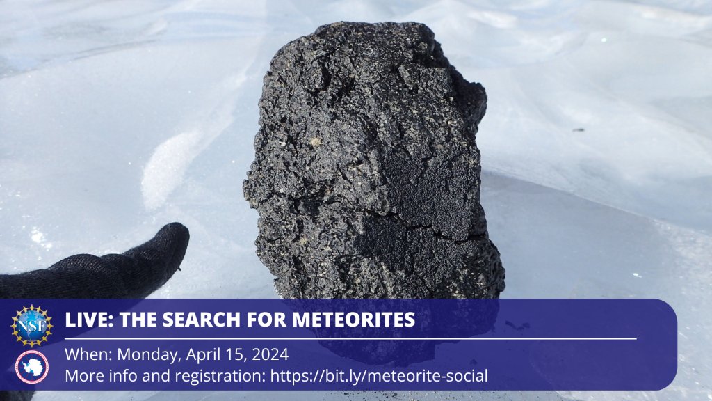 Antarctica is a hotbed for space gems! ☄ Learn about thousands of meteorites that struck the coldest, highest & driest place on Earth w/ #NSFfunded scientists on April 15 as they describe their hunt for treasures from space. Register: bit.ly/3JfMEvt 📷: James Karner