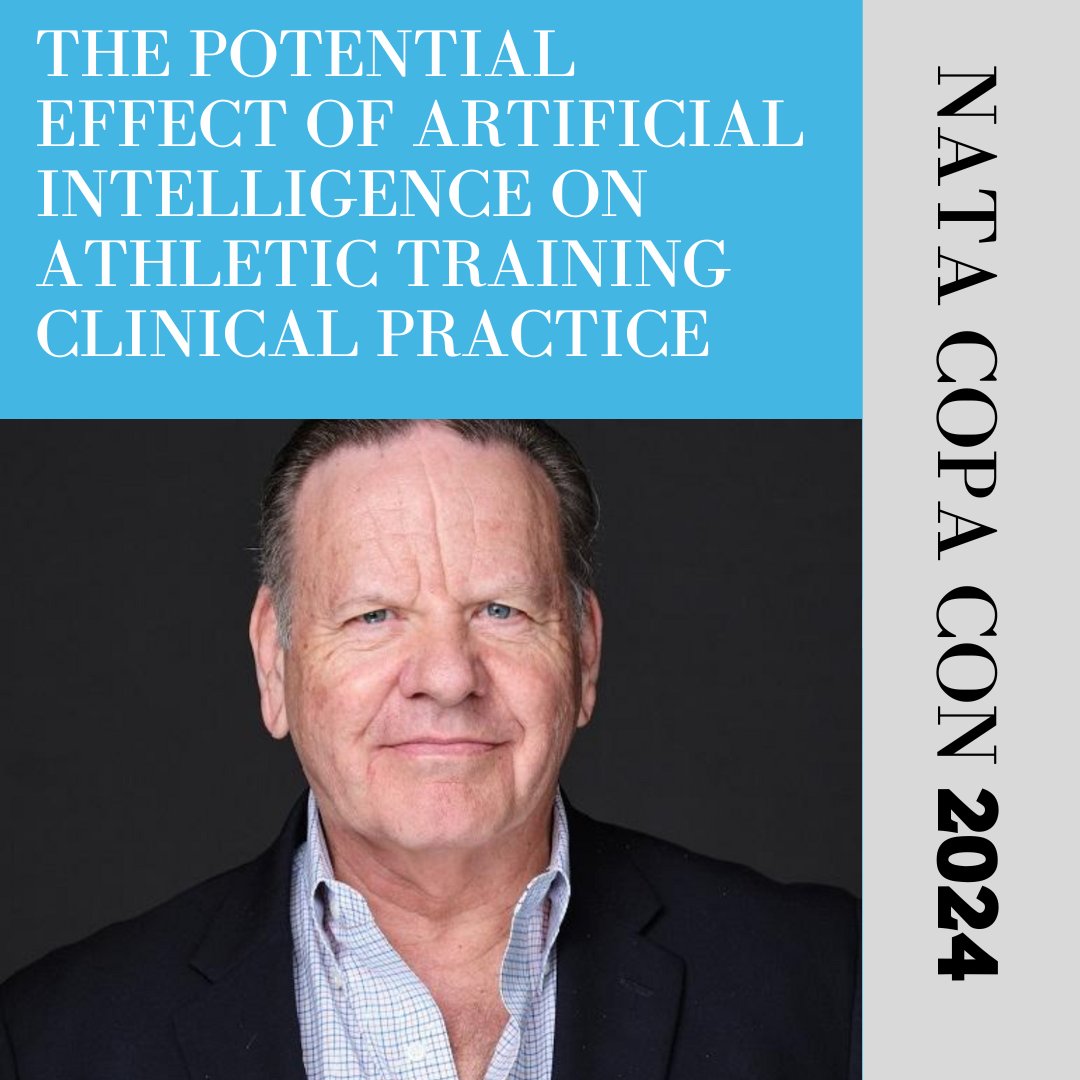 Join us at Copa Con 2024 to hear Gary Wilkerson, EdD, ATC, FNATA speak on The Potential Effect of Artificial Intelligence on Athletic Training Clinical Practice. Head to educate.nata.org/copacon2024 to get registered today!